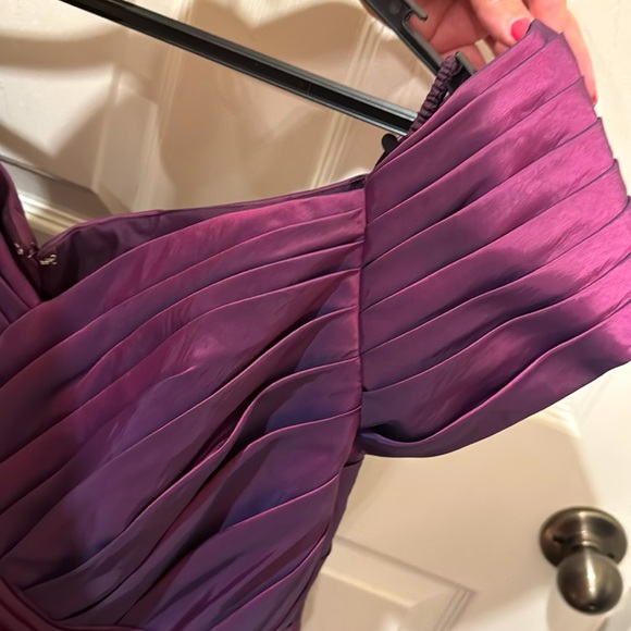 “Jade by Jasmine” Formal Taffeta Evening Dress in Plum - Picture 8 of 10